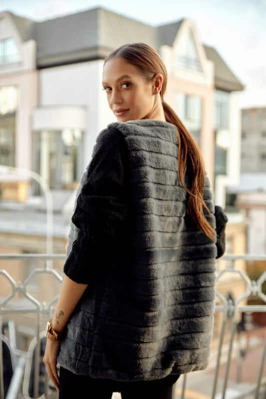 Women's fur vest, graphite 02114 - Which Mark