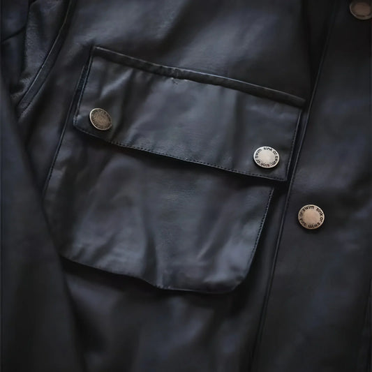 Oil Wax Jacket Trench Retro Biker's Waterproof Coat For Men - Which Mark