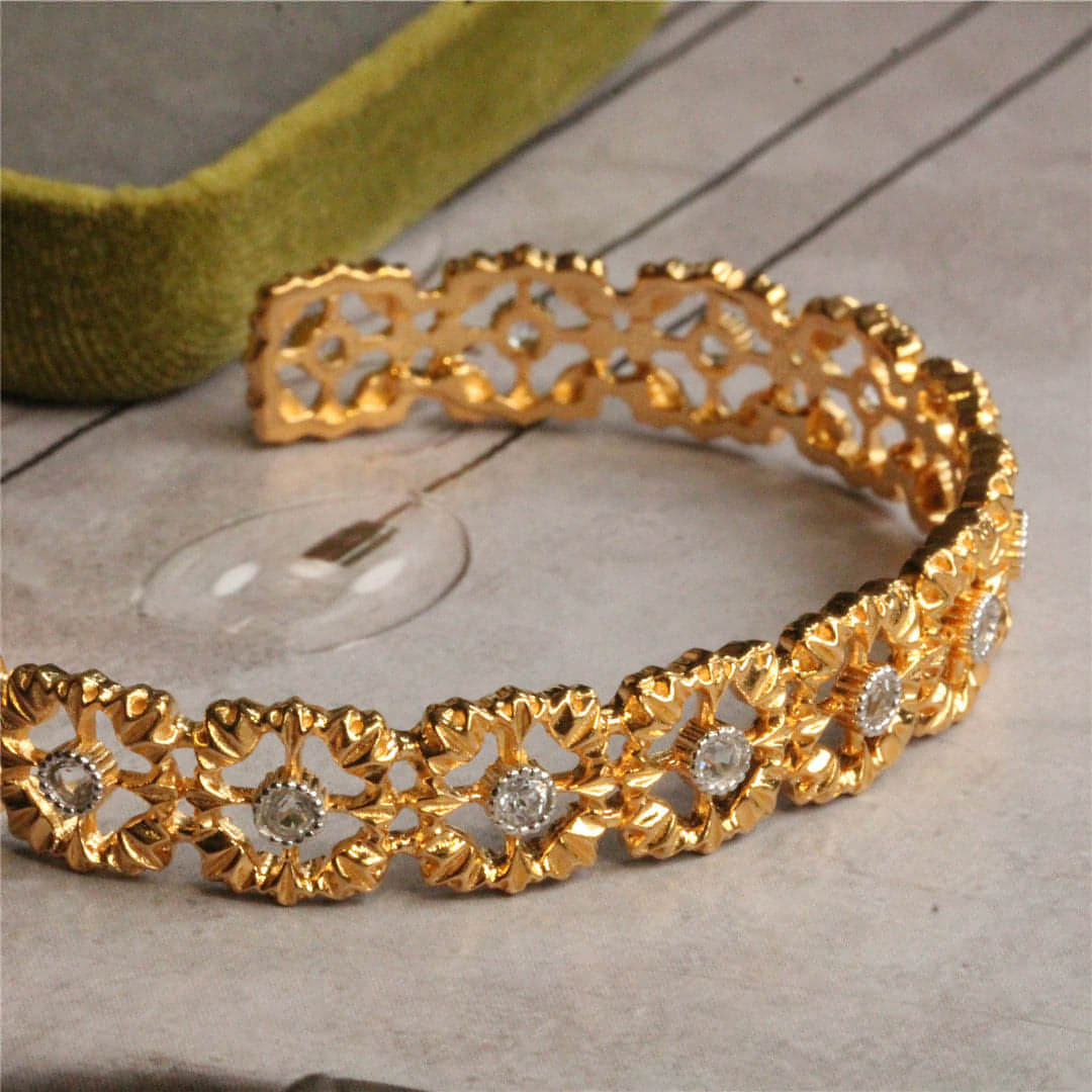 925 Silver Gold Plated Openwork Bracelet - Which Mark