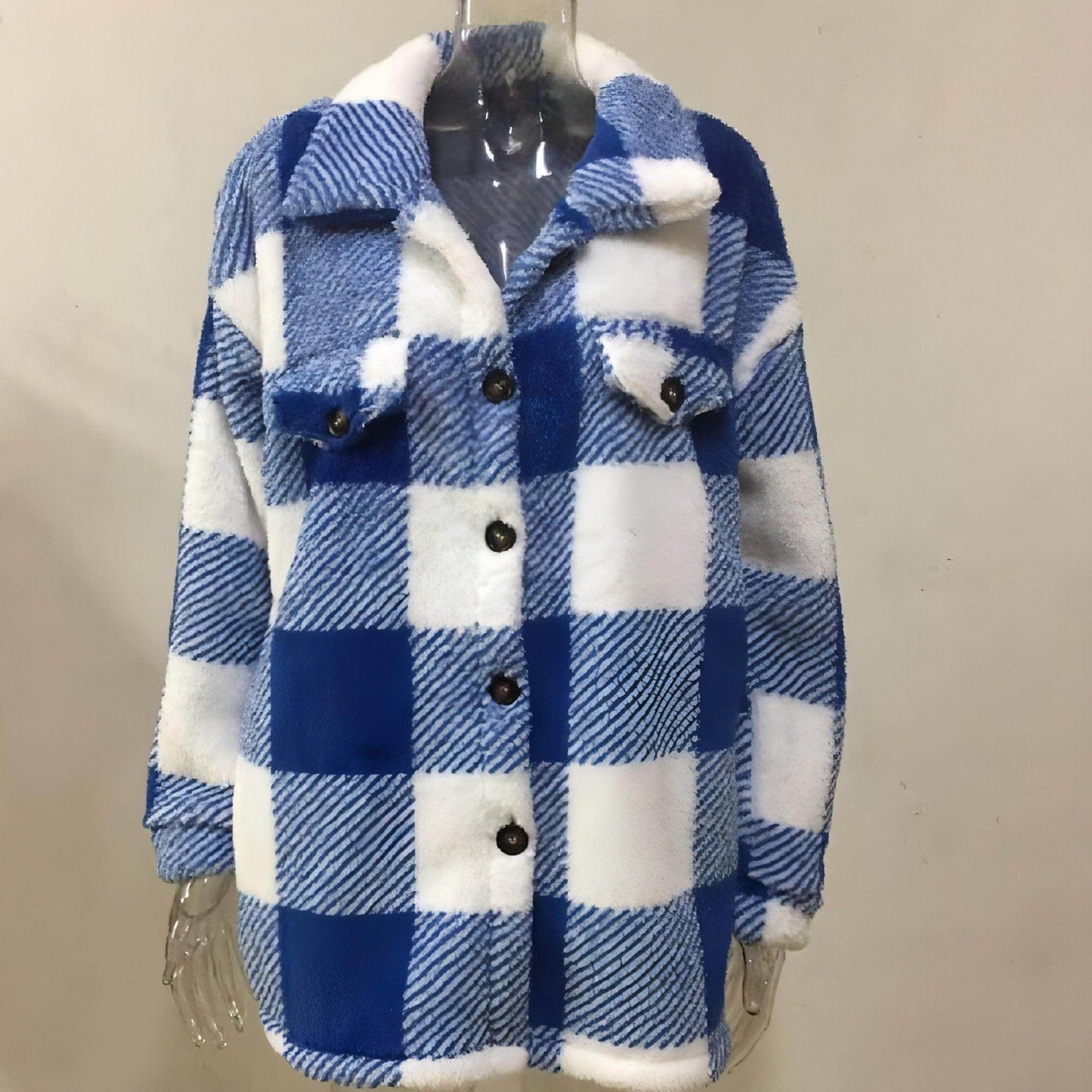 WinterFlair™ – Women's Fashion Jacket Button Plush Coat - Which Mark
