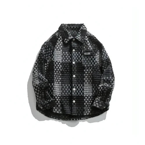 Retro Plaid Stitching Lapel Jacket For Men - Which Mark