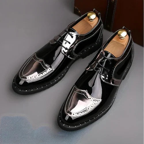 Summer British pointed casual leather shoes Men - Which Mark