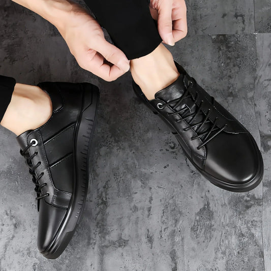 Men's casual fashion breathable top leather shoes - Which Mark