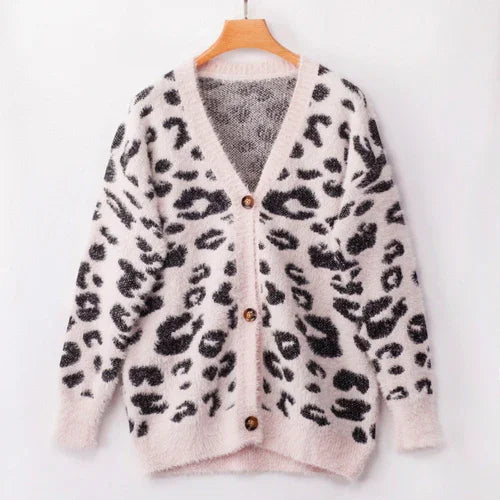 UrbanFur™ – Long Sleeve Leopard Knit Cardigan - Which Mark