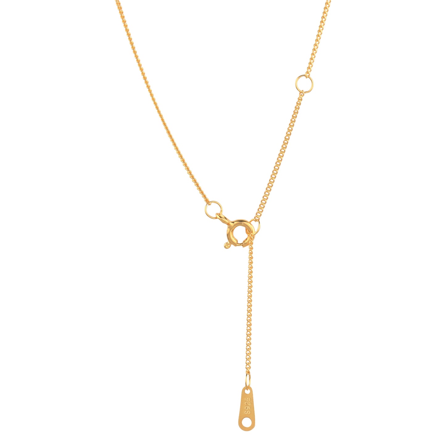 14K Gold Plated Two Circle Interlocking Pendant Necklace - Which Mark