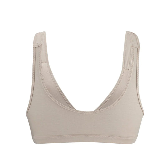 Ivory - Full Cup Front Closure Silk & Organic Cotton Wireless Bra - Which Mark