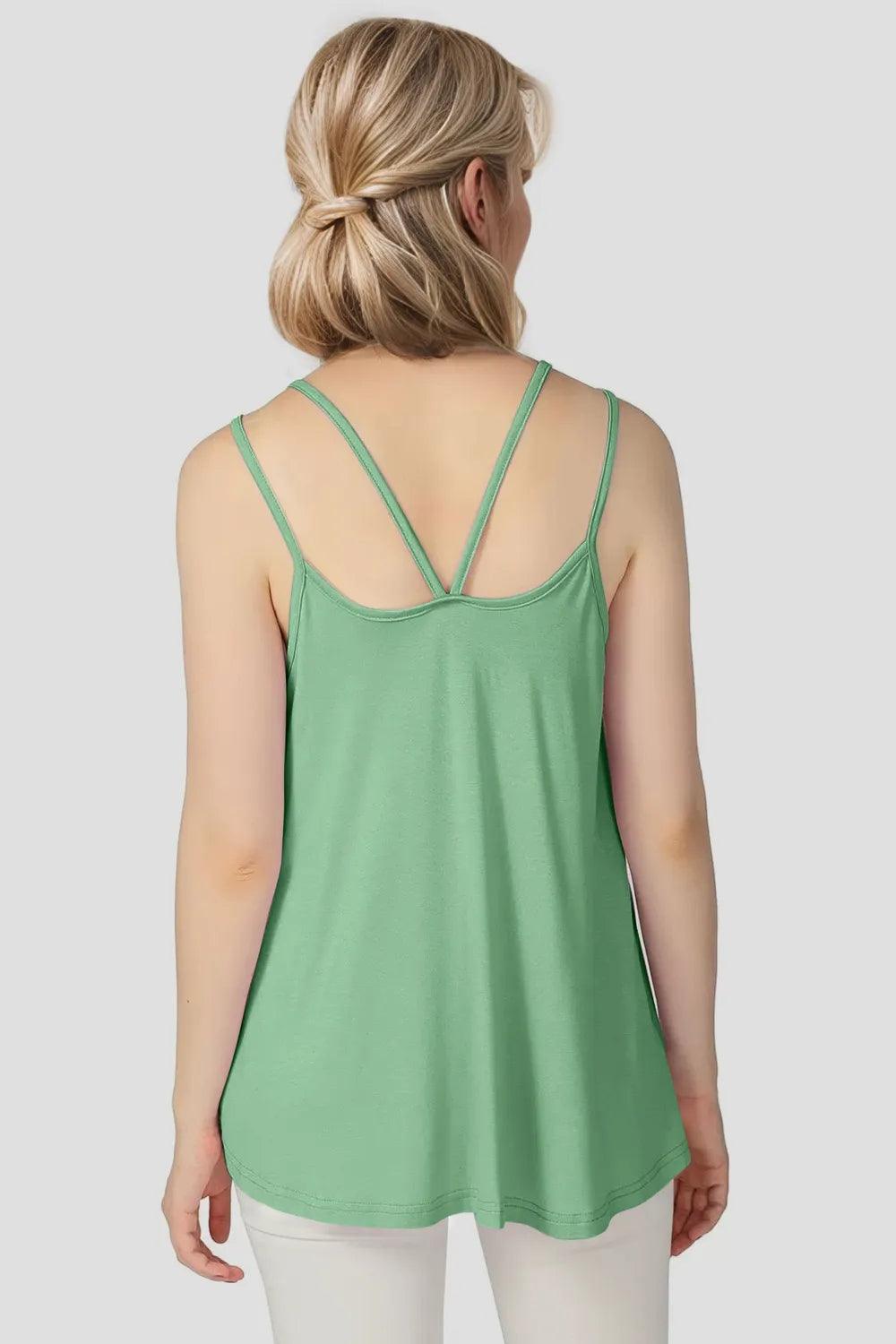 Basic Bae Bamboo Scoop Neck Double Spaghetti Straps Cami - Which Mark
