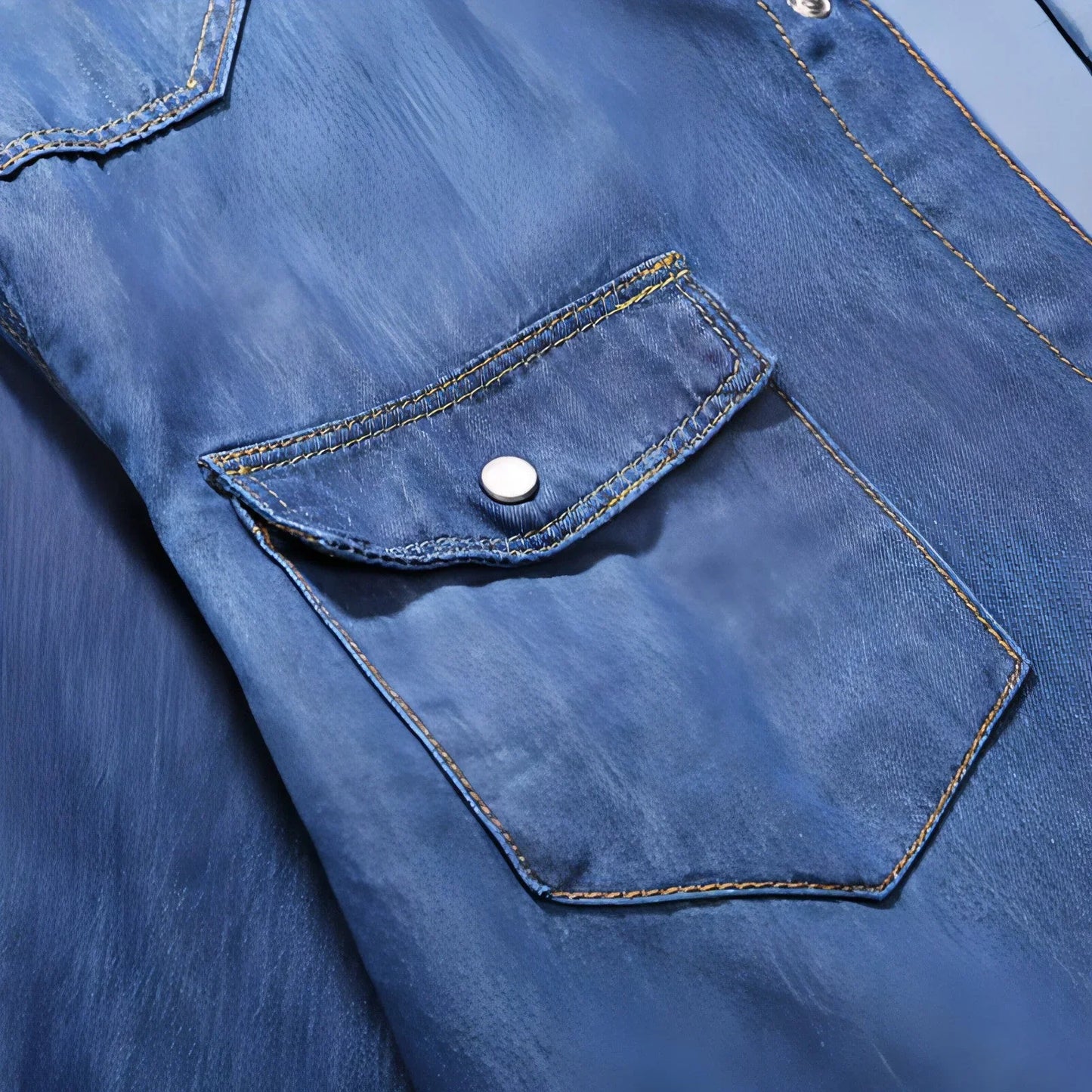 Men's Slim Fit Denim Long Sleeve DressShirt - Which Mark