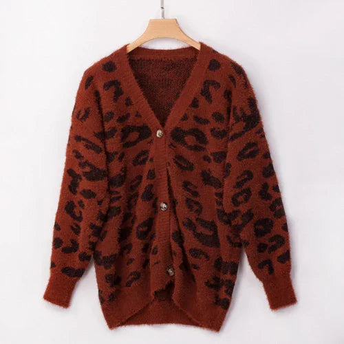 UrbanFur™ – Long Sleeve Leopard Knit Cardigan - Which Mark