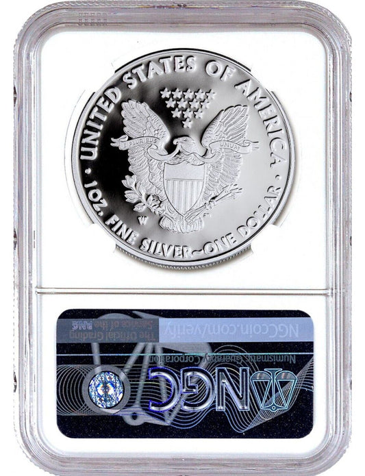 2021-W American Silver Eagle Proof NGC PF 70 UC Mercanti Signed Type 1 - Which Mark