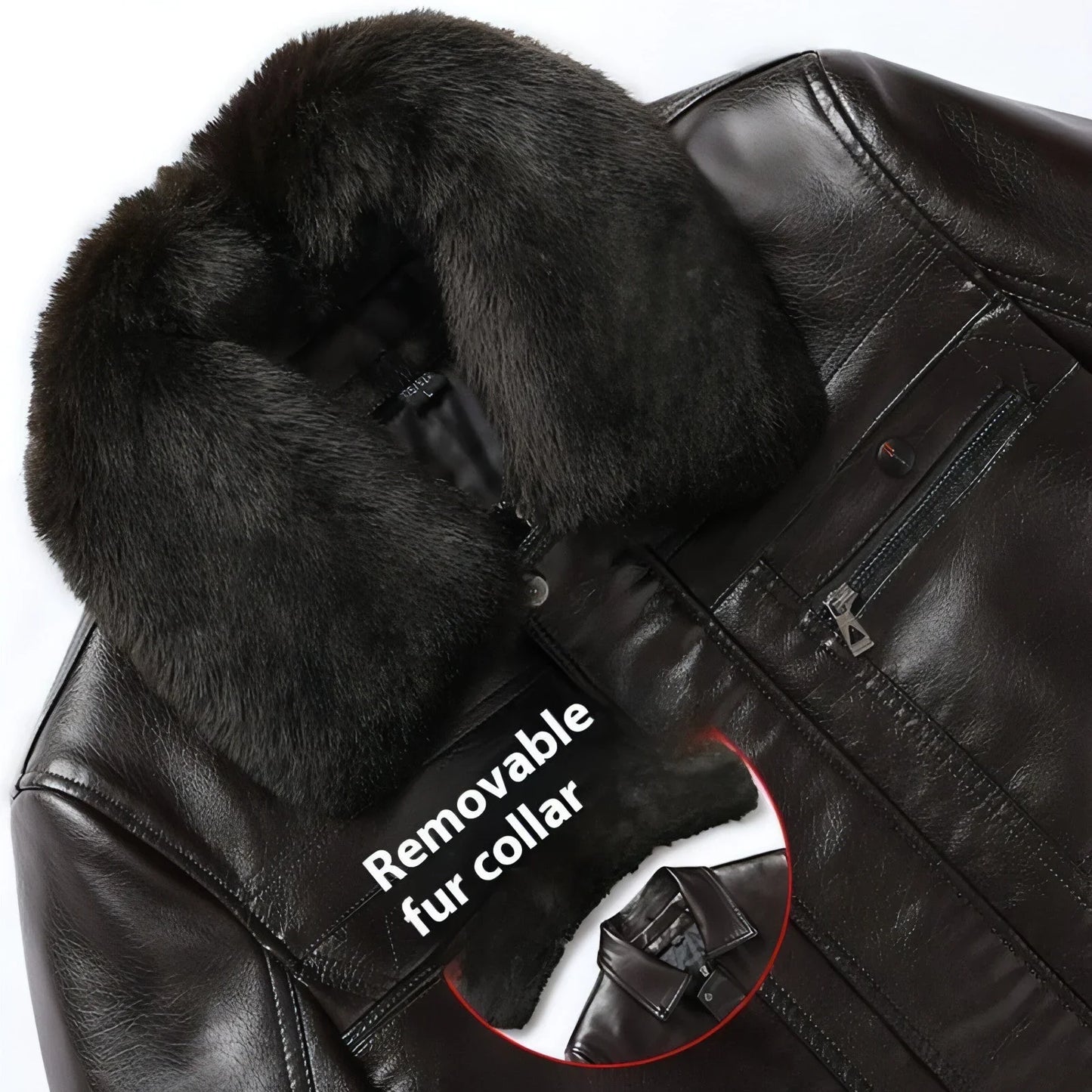 Fashion Personality Male Fleece-lined Leather Jacket Men - Which Mark