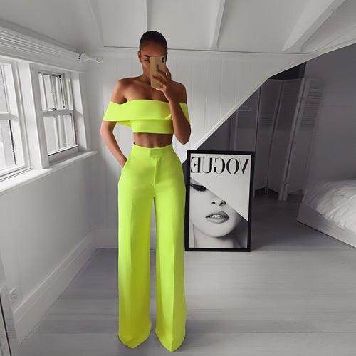 FlexiChic™ – Wide Leg Pants & Crop Top Two-Piece Set - Which Mark
