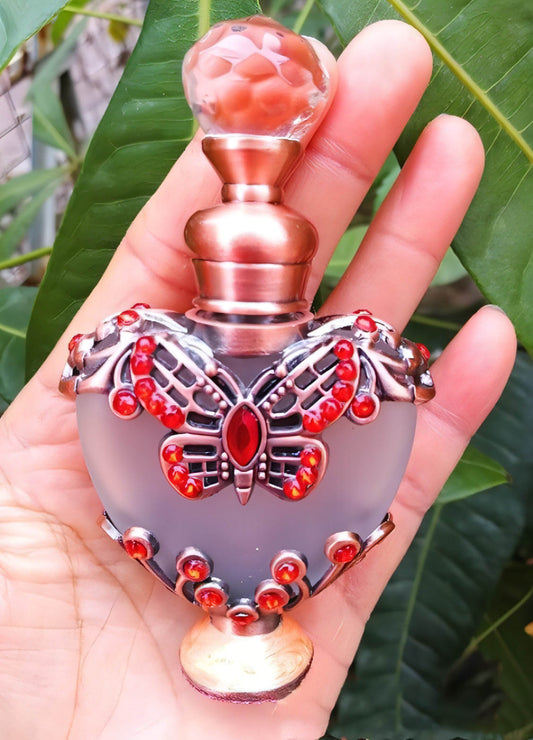 Heart-shaped Middle East Perfume Bottle with Colored Stones Single - Which Mark