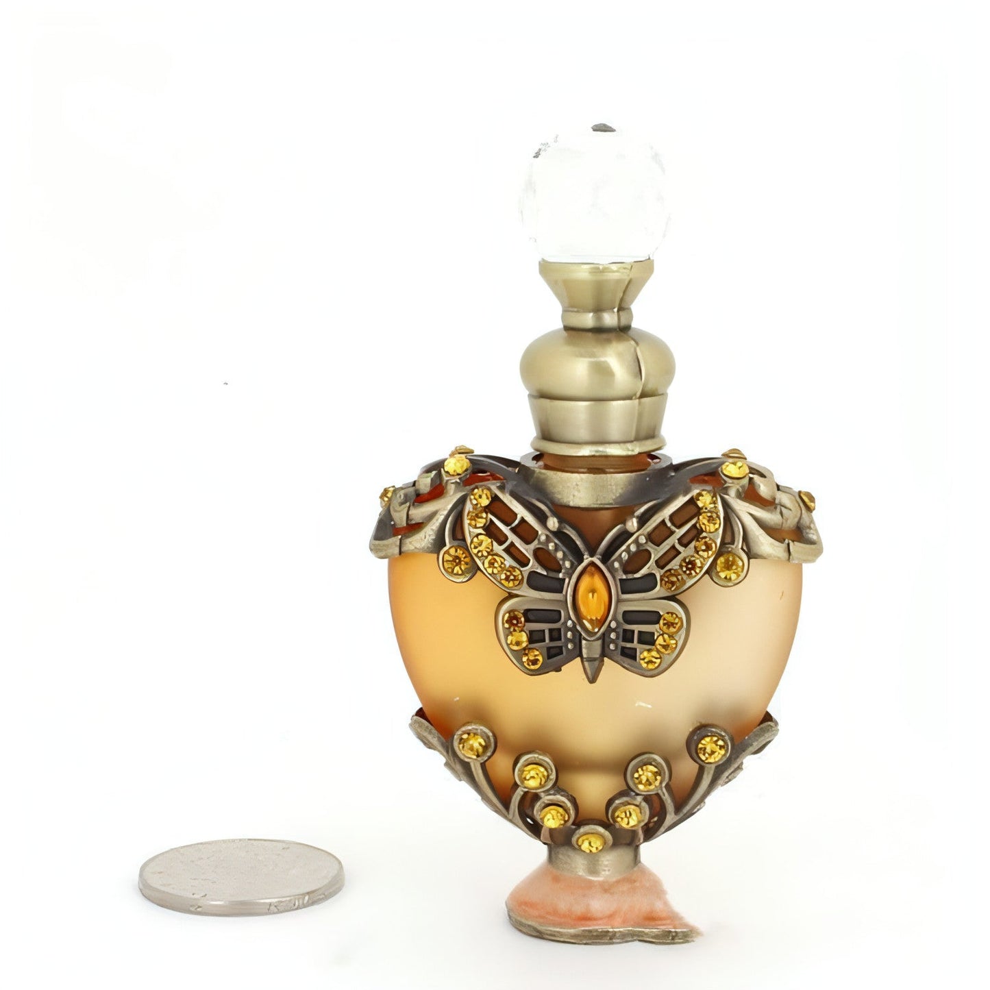 Heart-shaped Middle East Perfume Bottle with Colored Stones Single - Which Mark