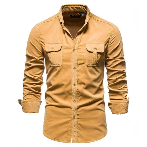 Men DressShirt College Tops Longsleeve Blue - Which Mark