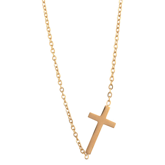 14K gold necklace | Gold Plated Cross Pendant Necklace - Which Mark
