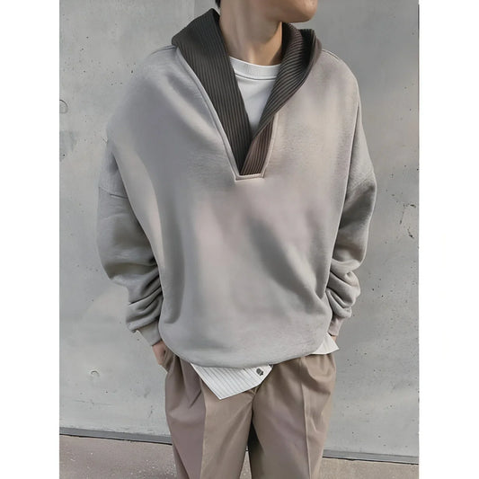 Hooded Sweater Men's Patchwork Coat - Which Mark