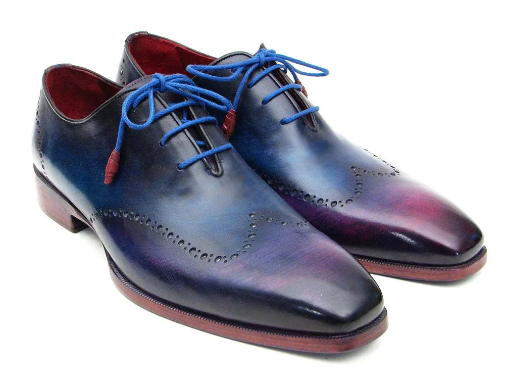 Paul Parkman Blue & Purple Wingtip Oxfords (ID#084VX55) - Which Mark