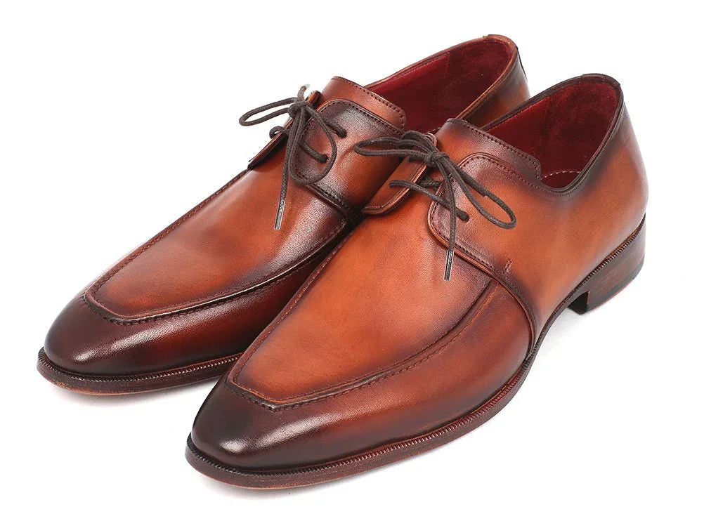 Paul Parkman Brown Leather Apron Derby Shoes For Men (ID#33SX92) - Which Mark