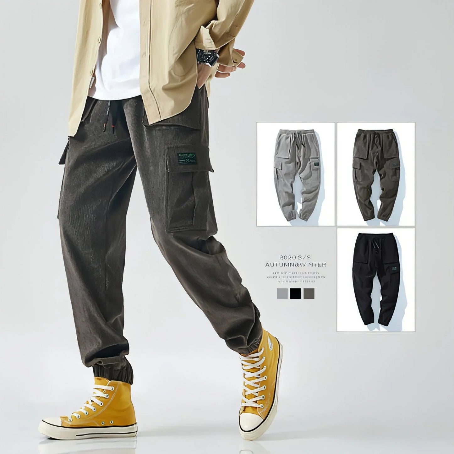 Men's Retro Loose Striped Casual Harem (Jeans & Pants) - Which Mark