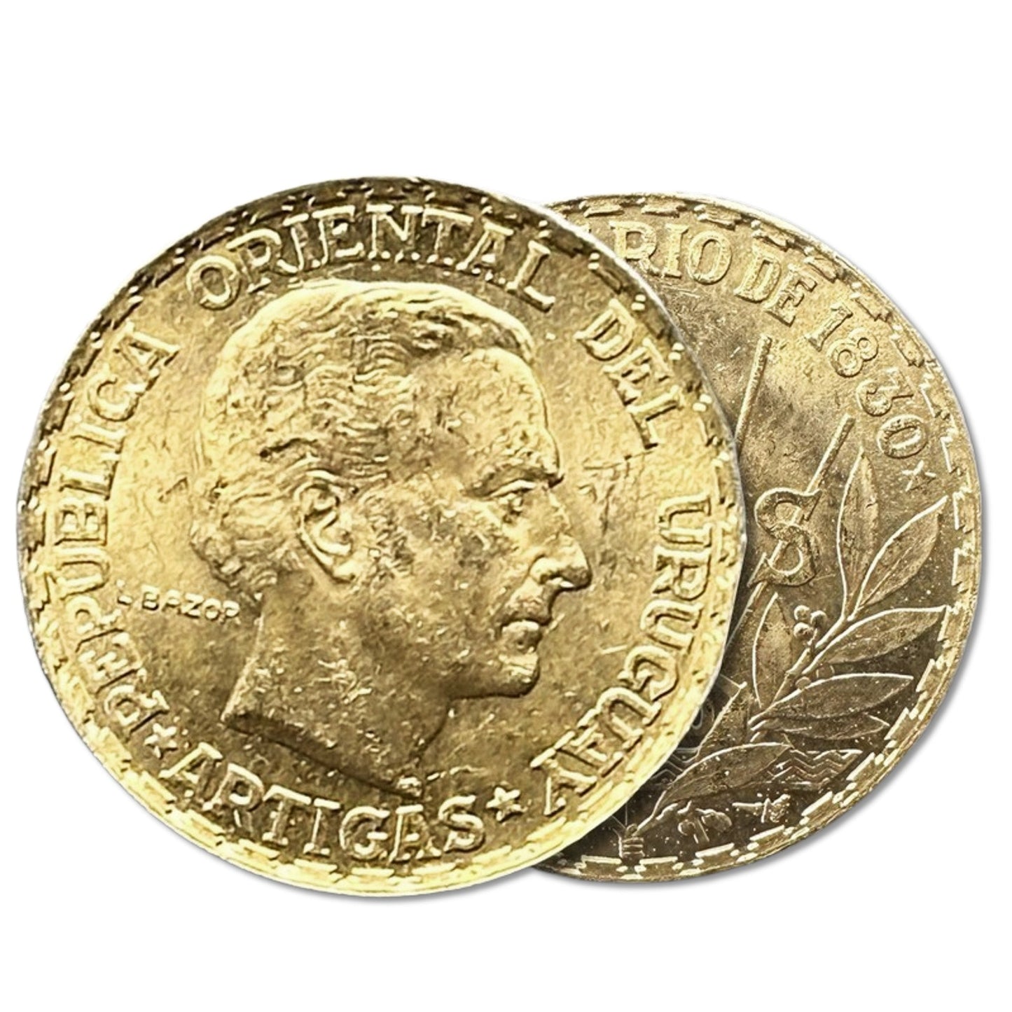 1/4 oz Gold 5 Pesos Constitutional Centennial Coin (RARE) 1930 Uruguay - Which Mark