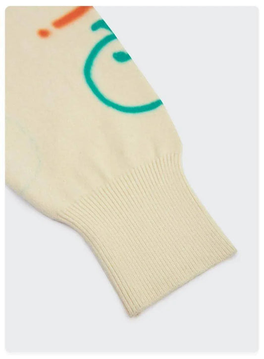 Graffiti Printed Loose Warm Sweater Women - Which Mark