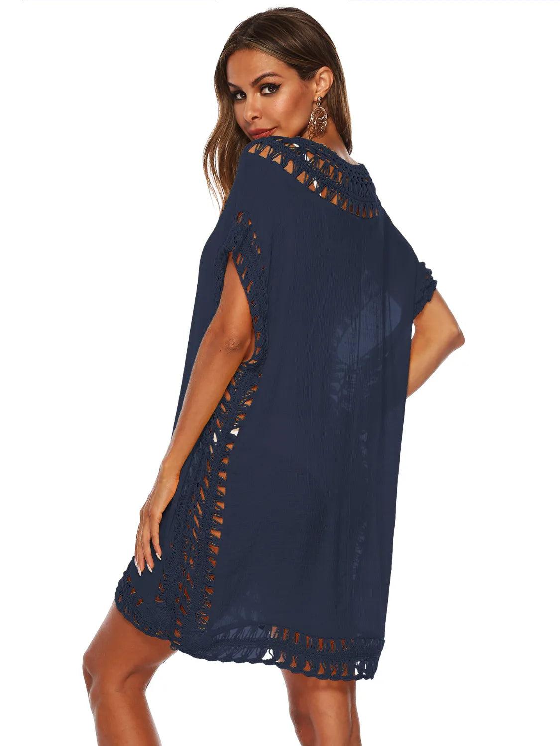 Bohemian Crochet Trim Beach Cover Up Dress - Which Mark