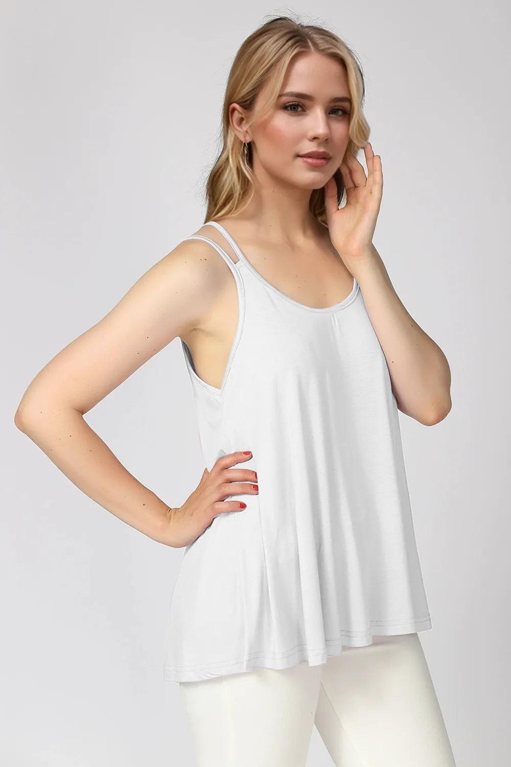 Basic Bae Bamboo Scoop Neck Double Spaghetti Straps Cami - Which Mark