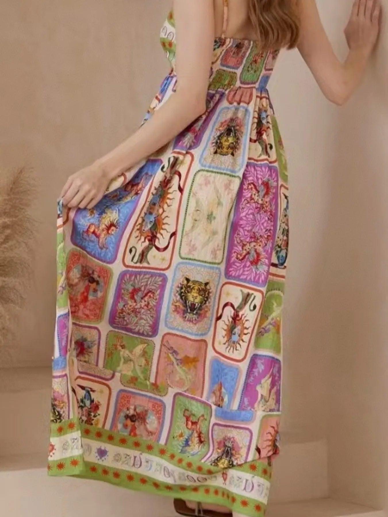 Printed Square Neck Cami Dress - Which Mark