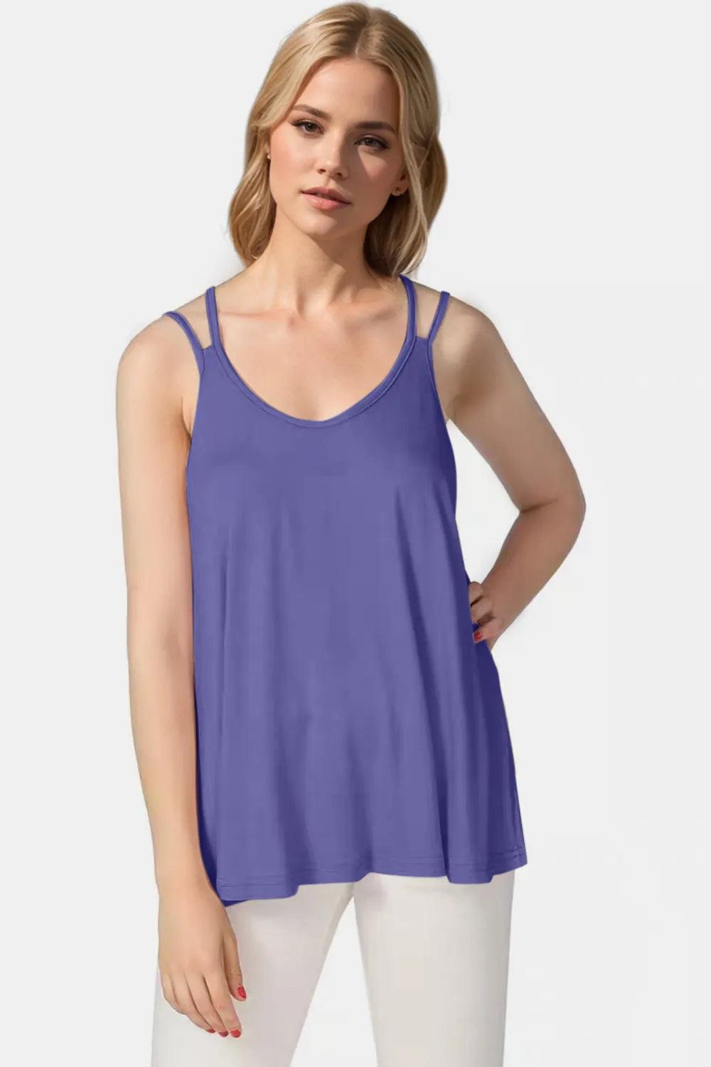 Basic Bae Bamboo Scoop Neck Double Spaghetti Straps Cami - Which Mark