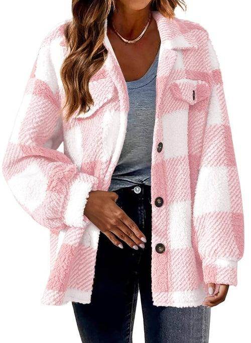WinterFlair™ – Women's Fashion Jacket Button Plush Coat - Which Mark