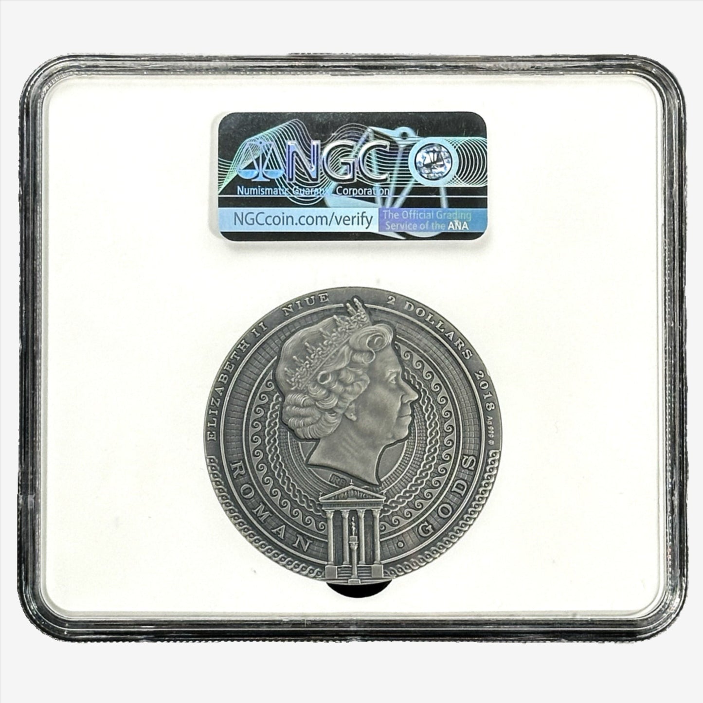 2 oz Silver BELLONA Roman Gods Coin MS70 2018 Niue - Which Mark