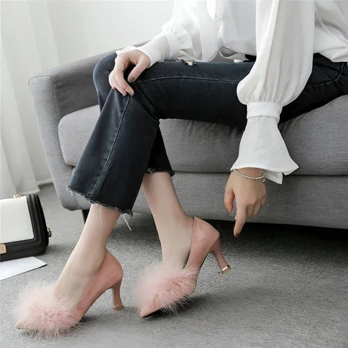 Pure color pointed hairy shallow mouth with a single shoes female - Which Mark