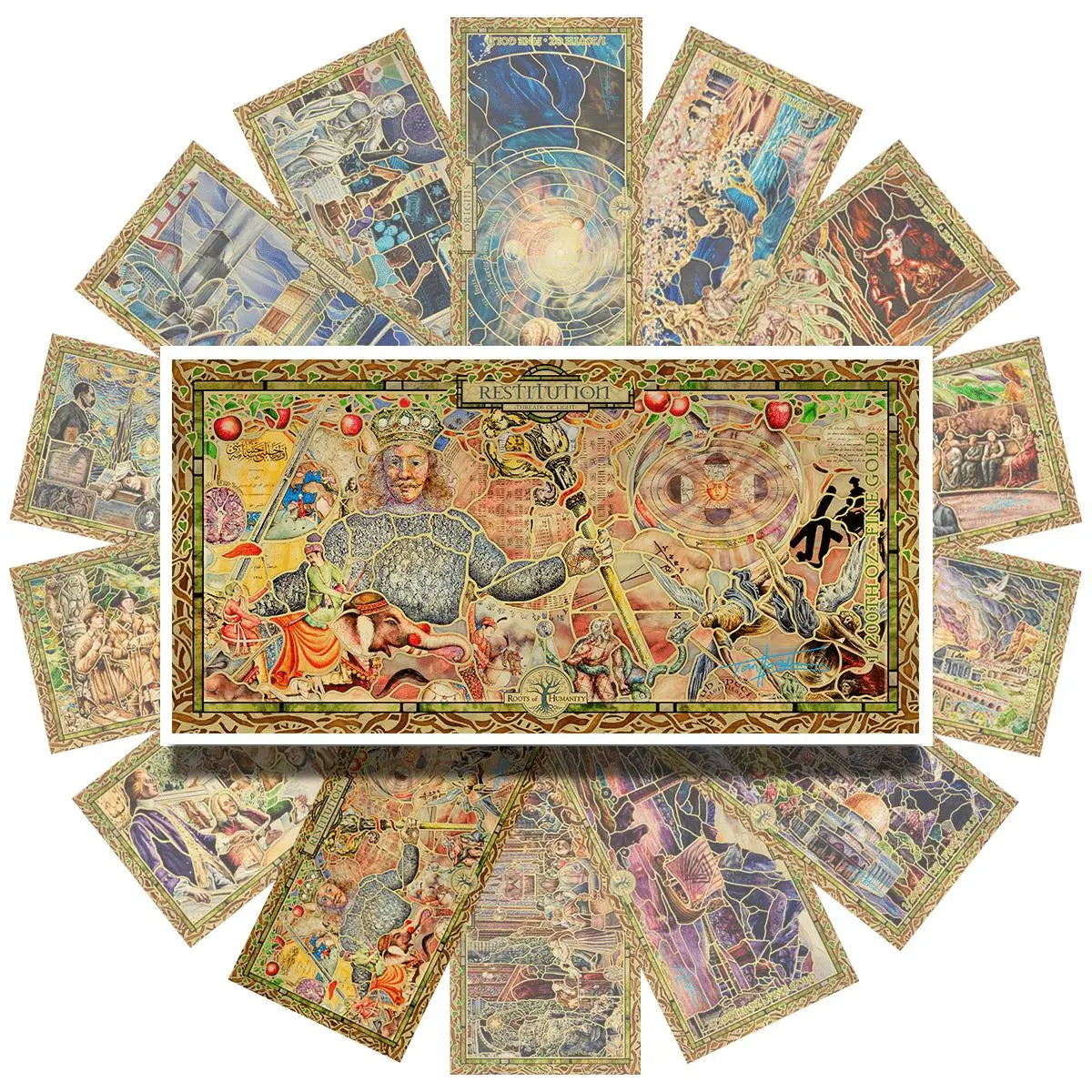 2022 Cook Islands RESTITUTION Threads of Light 24k Gold Note - Which Mark