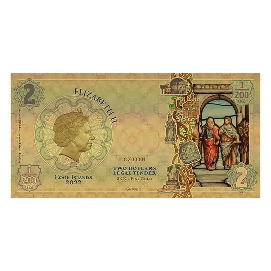 2022 Cook Islands VOICE Threads of Light 24k Gold Note - Which Mark