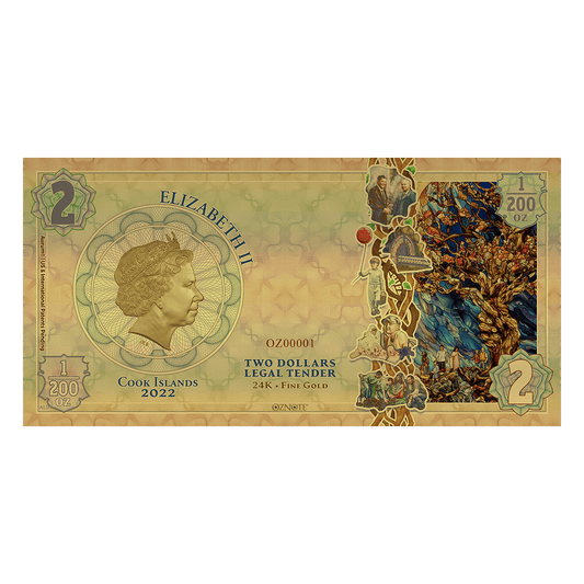 2022 Cook Islands CONNECTION Threads of Light 24k Gold Note - Which Mark