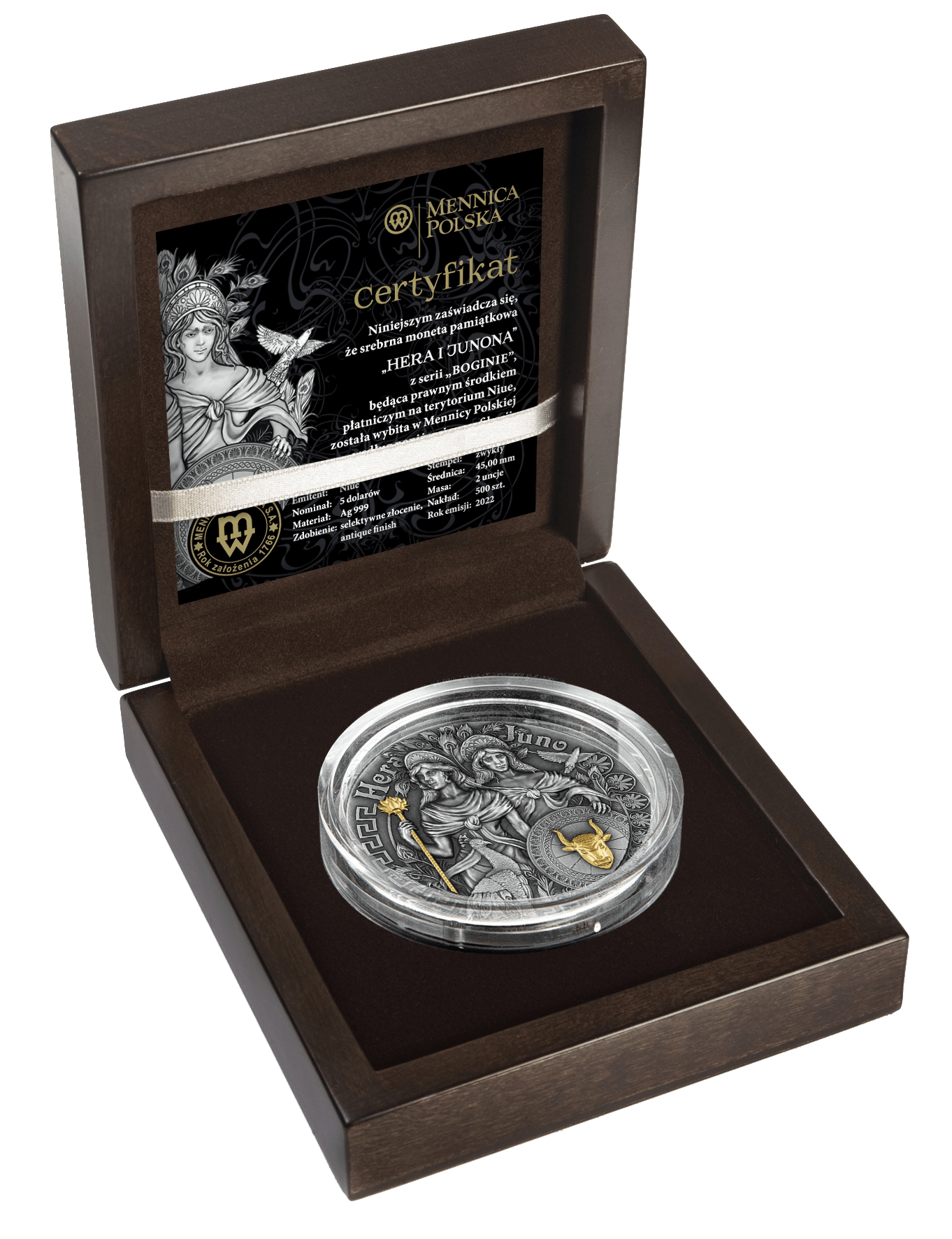 2 oz Silver HERA & JUNO Coin 2022 Niue - Which Mark