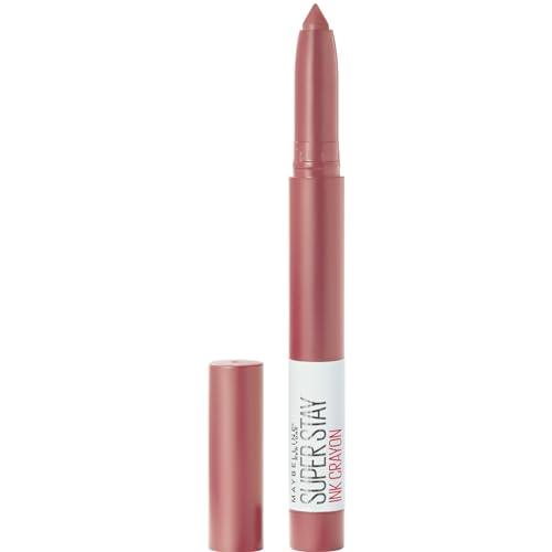 Maybelline Super Stay Ink Crayon Lipstick, Precision Tip Matte Lip Crayon with Built-in Sharpener, Longwear Up To 8Hrs, Achieve it All, 1.2g - Which Mark