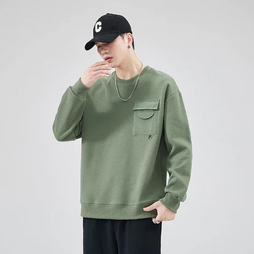 Men's Autumn Loose Round Neck Sweater - Which Mark