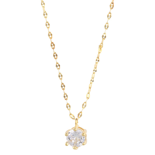 14K Gold Plated Solitaire Necklace - Which Mark