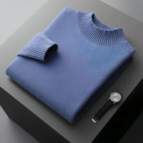 Mock Neck Sweater Men's Pure Wool - Which Mark