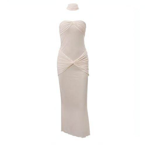 Lightly Chest-wrapped Sequins Slightly Transparent Fishtail Gown Dress - Which Mark
