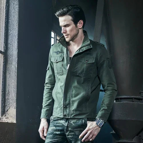 Tough Guy Washed Cotton Motorcycle Jacket Men - Which Mark