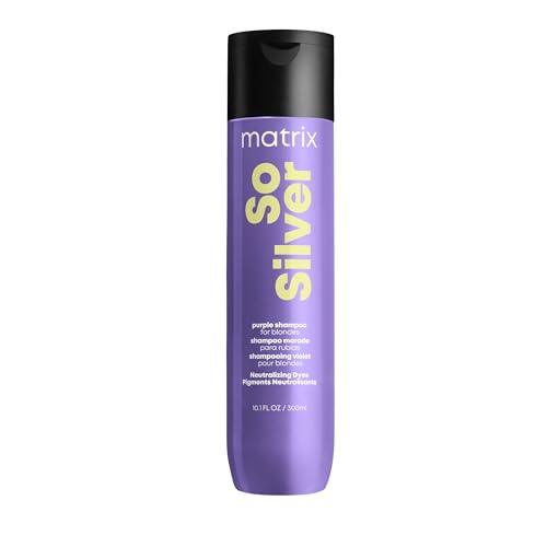 Matrix So Silver Purple Shampoo, Neutralizes Yellow Tones, Color Depositing and Toning, For Color Treated Hair Including Blonde, Grey, and Platinum - Which Mark