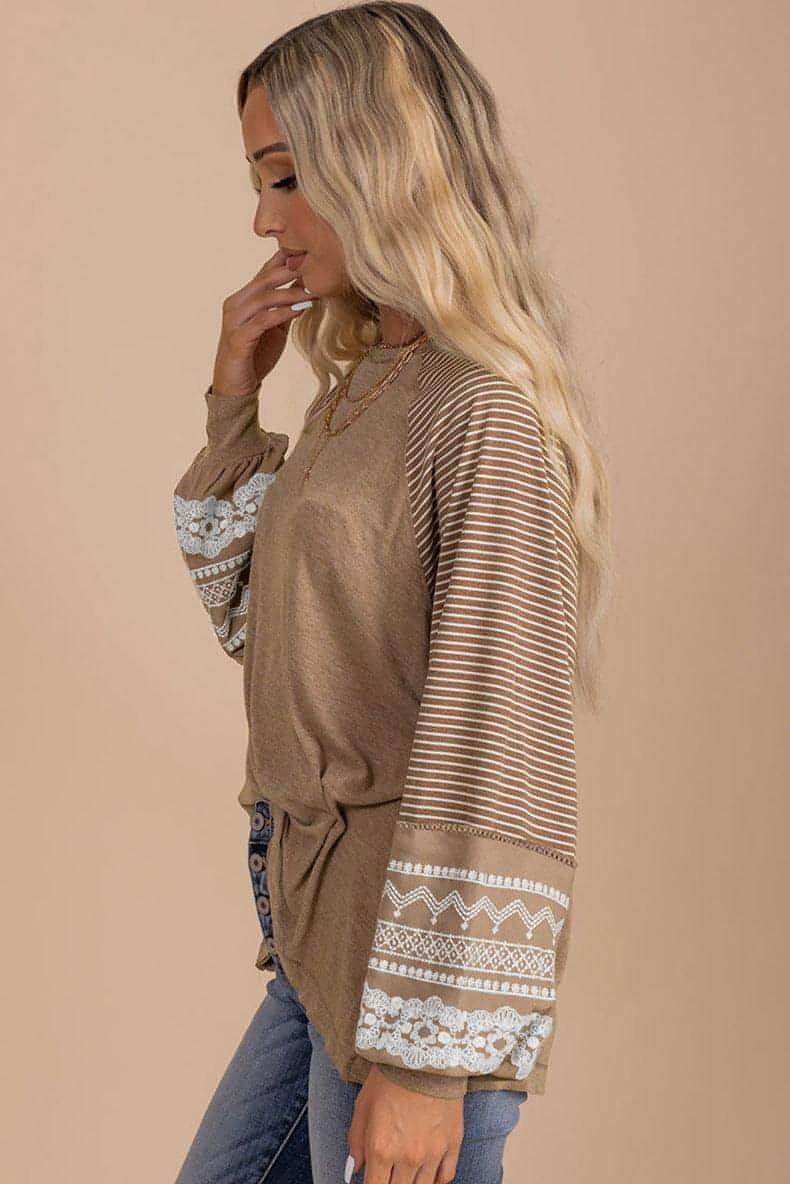 Sweater Round Neck Long Sleeves Top For Women - Which Mark