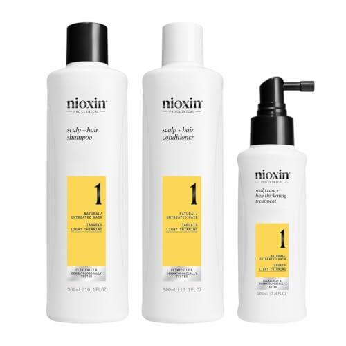 Nioxin Scalp + Hair Thickening System Kits | For Natural, Colored, & Damaged Hair with Light to Progressed Thinning | Strengthen & Boost Hair Density with Niacinamide & Biotin | 3 Month Supply - Which Mark