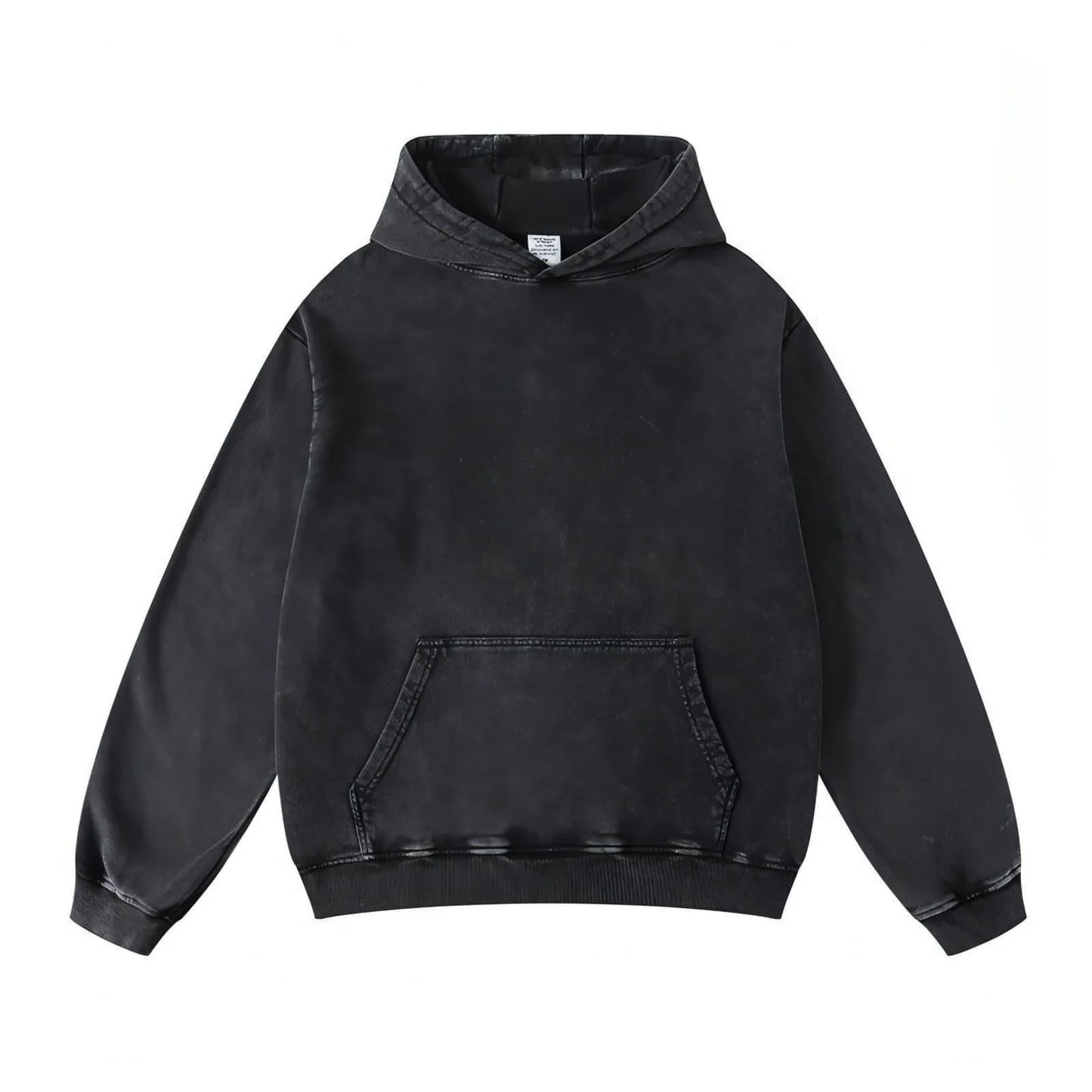 Thickened Washed Old Gradient Solid Color Batik Hooded Sweater For Men - Which Mark