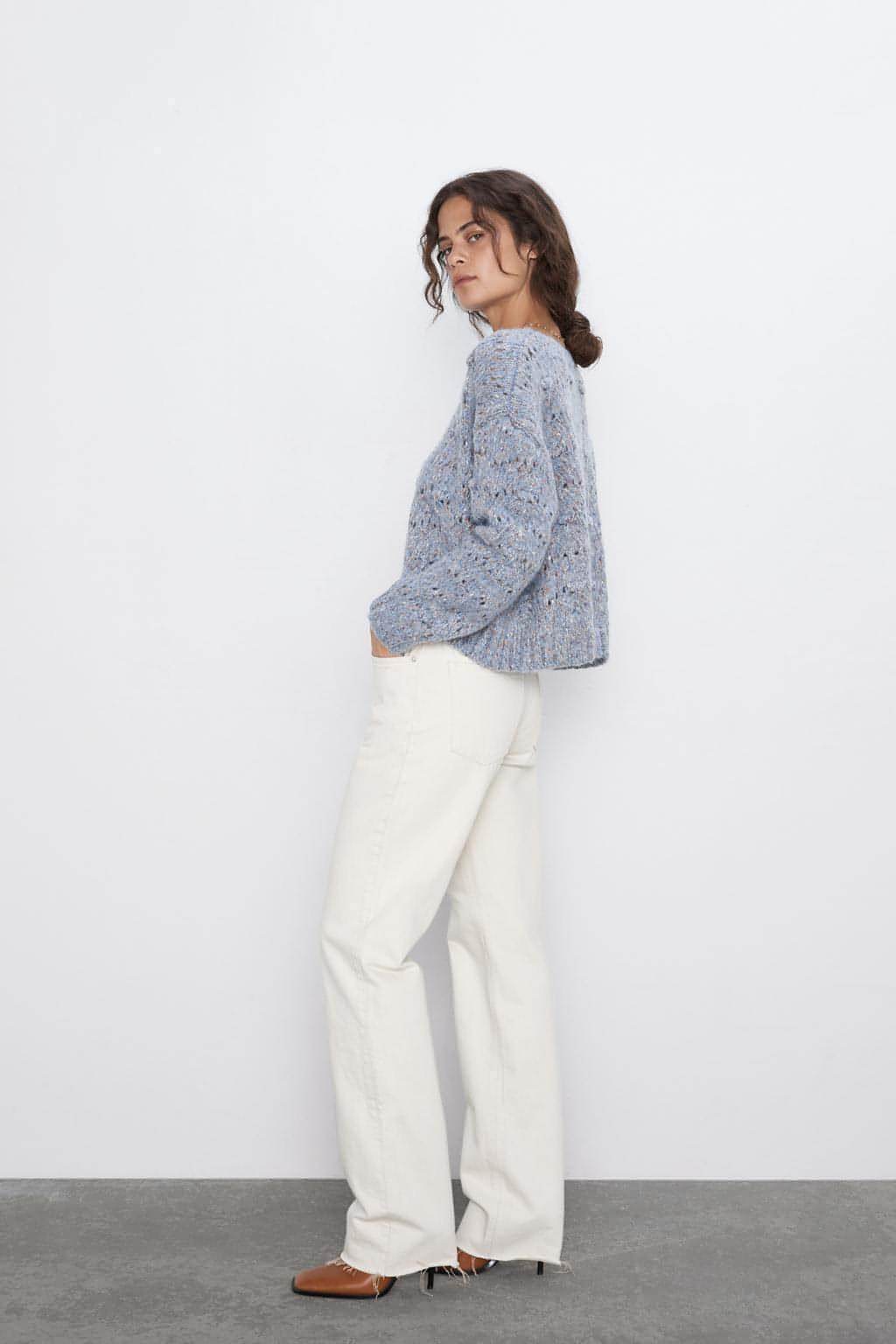 Loose hollow pullover round neck thin sweater short sweater women - Which Mark