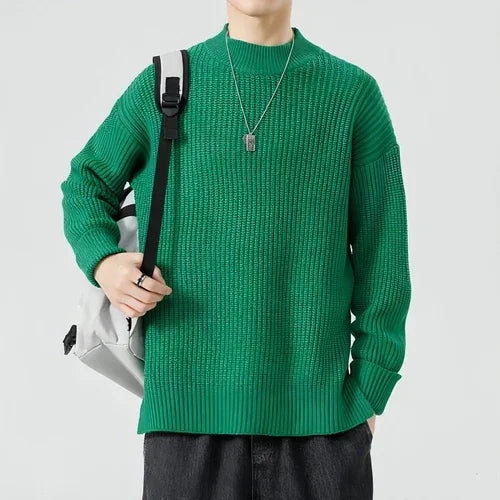 Half High Necked Sweater For Men's Casual Knitwear Outerwear - Which Mark