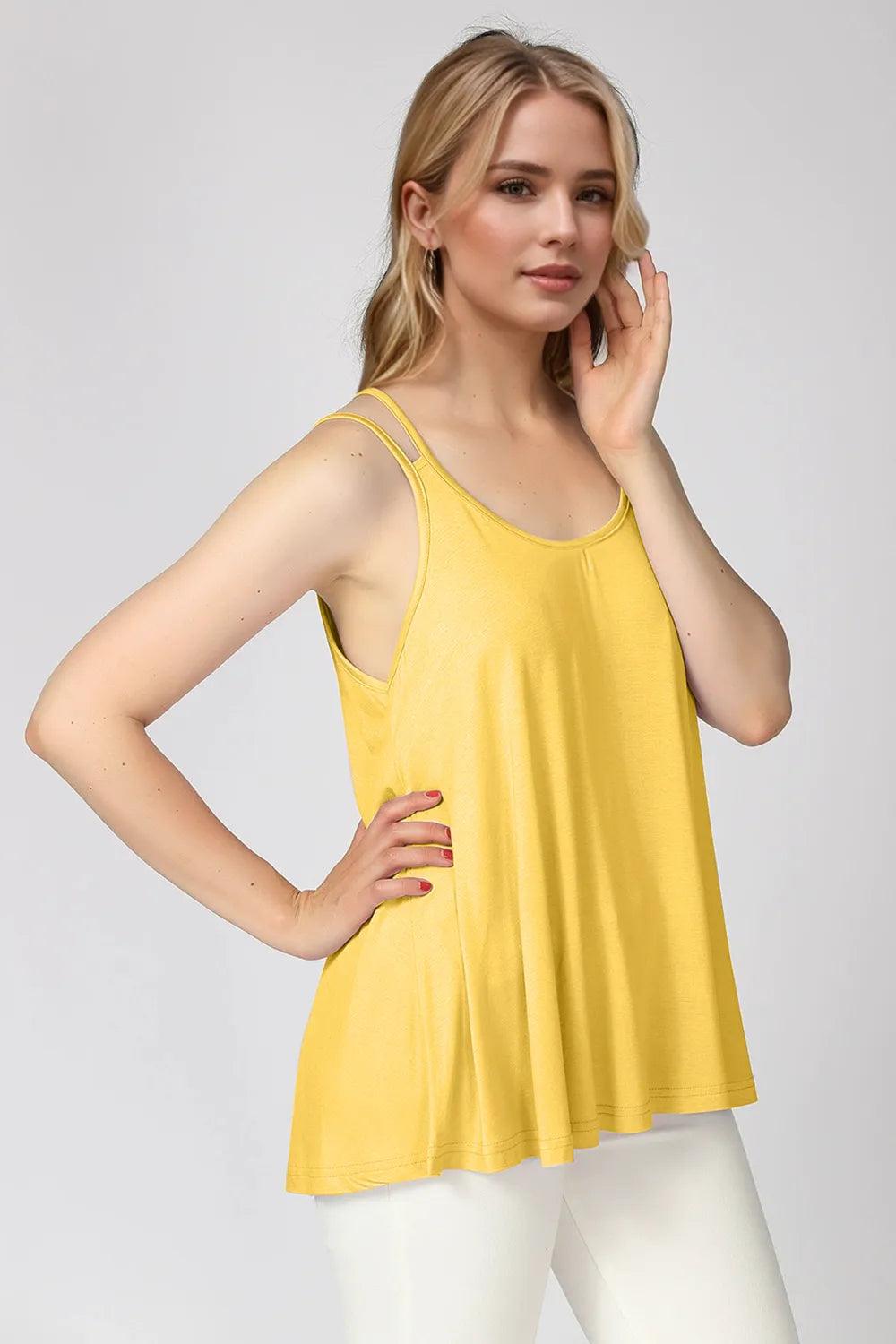 Basic Bae Bamboo Scoop Neck Double Spaghetti Straps Cami - Which Mark